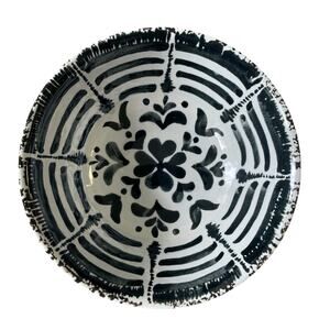 MIKASA Black & White Floral Melamine Bowls 6in Set of 4 NEW